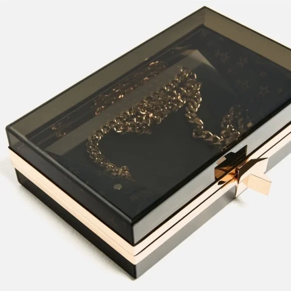 **SOLD** NWT ZARA Decorative Minaudiere (Black Evening Clutch) - Picture 5 of 9